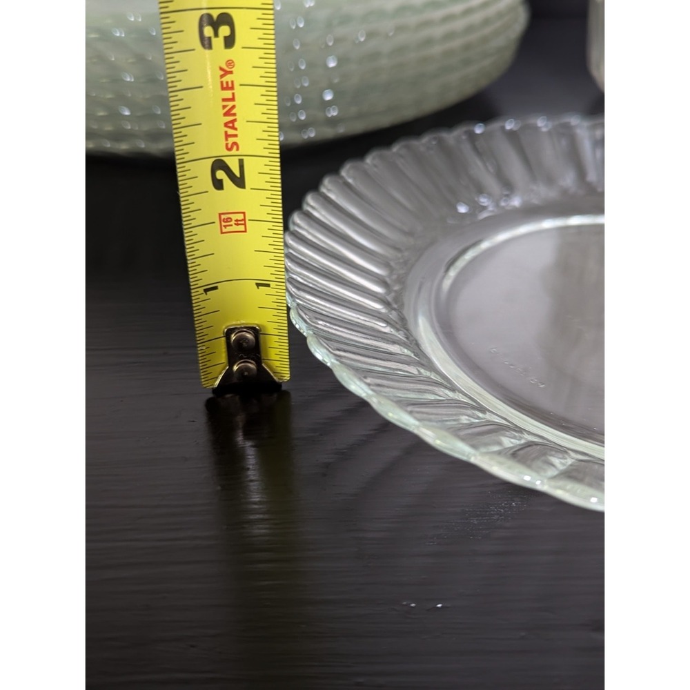 Vintage MCM Fortecrisa Mexico Ribbed Clear Glass Eight Piece Table Setting - Picture 6 of 8